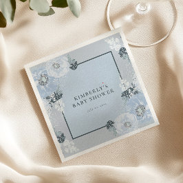 It’s A Boy Blue Floral Baby Shower Paper Napkins Serviette