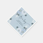 It’s A Boy Blue Floral Baby Shower Paper Napkins Serviette (Ecke)