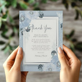 It’s A Boy Blue Floral Peony Baby Shower Dankeskarte