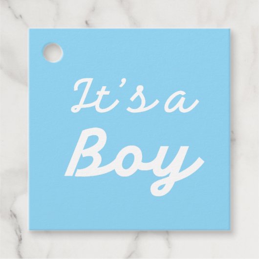 ׳It’s a Boy׳ Classic Pink Baby Shower Geschenkanhänger (Vorderseite)
