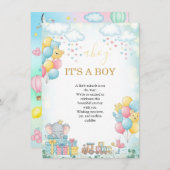 It’s a Boy Cute Baby Shower Invitation Card Einladung (Vorne/Hinten)