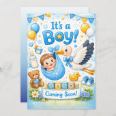 It’s a Boy Design – Baby Announcement  Einladung (Vorne/Hinten)