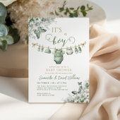 It’s a Boy Sage Green Floral Baby Shower Einladung