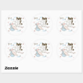 It’s a Boy Stork and Baby Runder Aufkleber (Blatt)