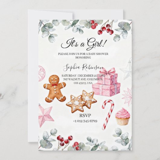 It’s a Girl Baby Shower Invitation Einladung (Vorderseite)