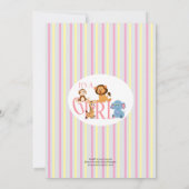 It’s A Girl-Baby Zoo Animals Invitation Einladung (Rückseite)