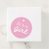 ׳It’s a Girl׳ Classic Pink Baby Shower Geschenkanhänger (Beispiel)