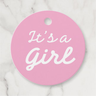 ׳It’s a Girl׳ Classic Pink Baby Shower Geschenkanhänger