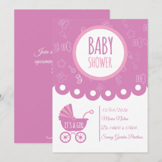 It’s a Girl Pink Baby Shower Card | Cute Baby  Einladung