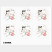 It’s a Girl Stork and Baby Runder Aufkleber (Blatt)