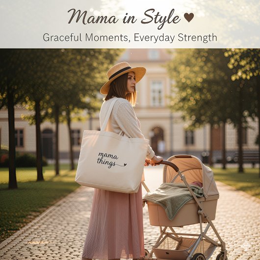 It’s a Mama Thing” Tote Bag — Cute Minimalist Gift Jumbo Stoffbeutel