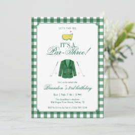 It’s A Par-Three Golf 3rd Birthday Green Gingham Einladung