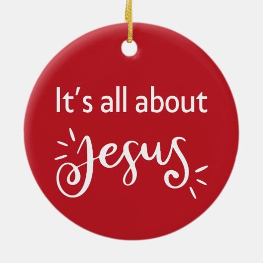 It’s All About Jesus – Christmas Red Keramik Ornament (Hinten)
