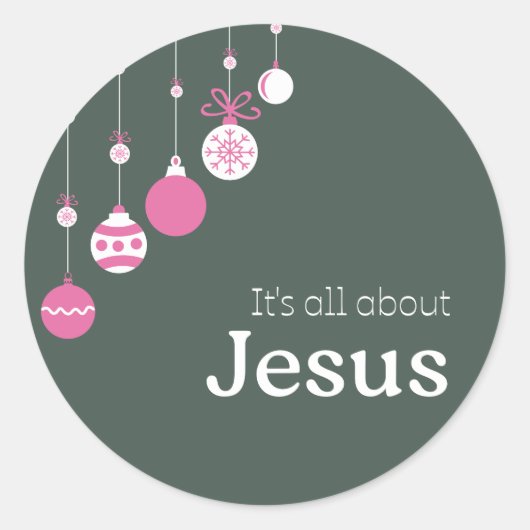 It’s All About Jesus – Christmas Sticker (Green) (Vorderseite)