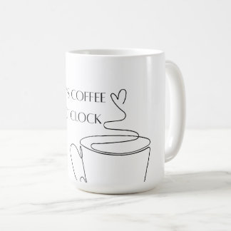 It’s coffee O’clock mug minimal line art cup desig Kaffeetasse