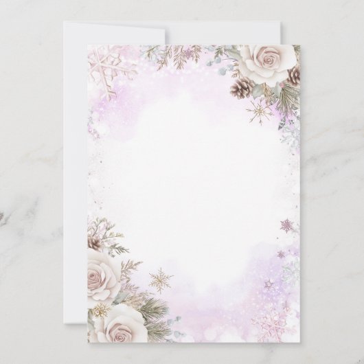 It’s Cold Outside Pink Purple Winter Baby Shower Einladung (Rückseite)