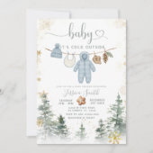 It’s Cold Outside Woodland Baby Shower Invitation Einladung (Vorderseite)