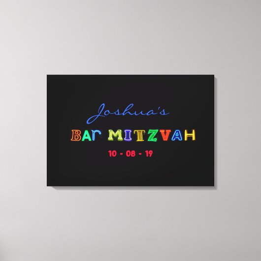 IT"S ELECTRIC Bar Mitzvah Memory Sign-In-Board Leinwanddruck (Vorderseite)