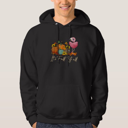 It s Fall Y all Flamingo Leopard Pumpkin Halloween Hoodie (Vorderseite)