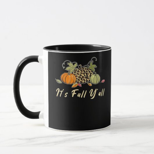 It’s Fall Y’all Happy Autumn Fall Y’all Leopard Pu Tasse (Links)