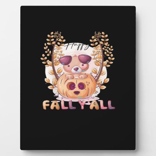 It’s Fall Y’all Pumpkin Halloween Cat Autumn Fotoplatte (Vorderseite)