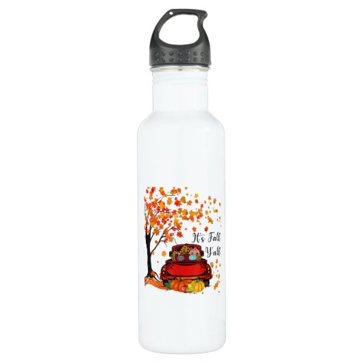 It’s Fall Y’all Pumpkin Leopard Fall Season Autumn Edelstahlflasche (Vorderseite)