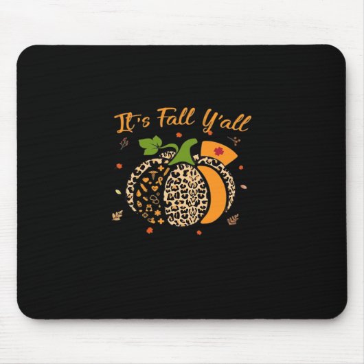 It’s Fall Y’all Pumpkin Leopard Nurse Halloween  Mousepad (Vorne)