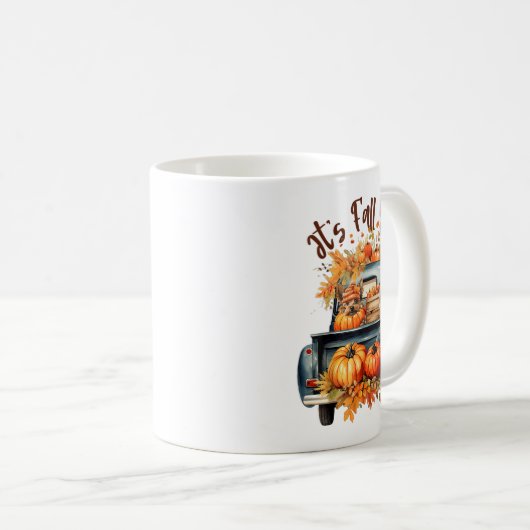 It’s Fall Y’all Yorkie Dogs Pumpkins Truck Autumn Kaffeetasse (VorderseiteRechts)
