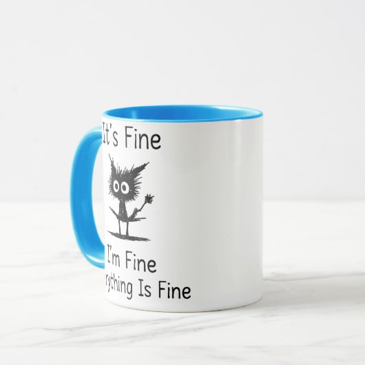 It’s Fine Mug – Funny Chaos Creature with Fork Tasse (Vorderseite Links)