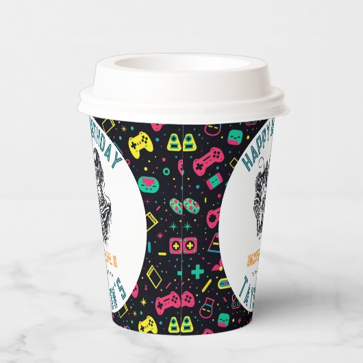 It’s Game On Skull – Video Game Birthday Pappbecher (Rechts)