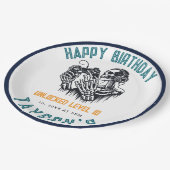 It’s Game On Skull – Video Game Birthday Pappteller (Schrägansicht)