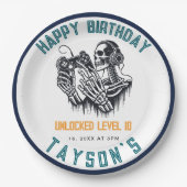 It’s Game On Skull – Video Game Birthday Pappteller (Vorderseite)