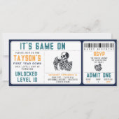 It’s Game On Skull – Video Game Birthday Party Einladung (Vorderseite)