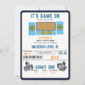 It’s Game On! Video Game Birthday Party Einladung (Vorderseite)