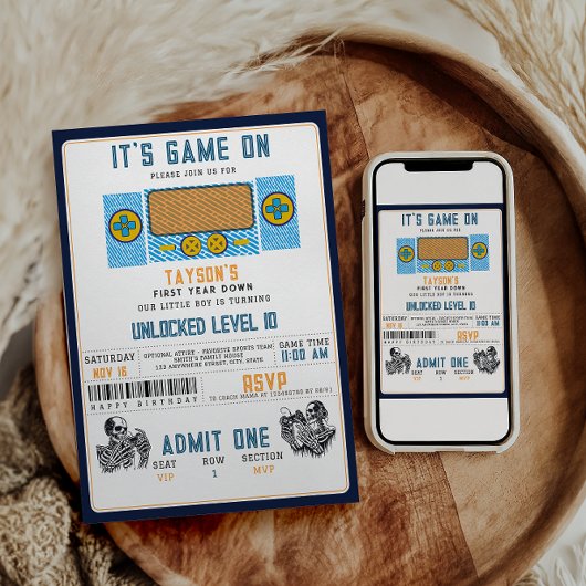 It’s Game On! Video Game Birthday Party Einladung