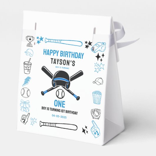 It’s Game Time Baseball 1st Birthday – Fun Kids  Geschenkschachtel (Rückseite)