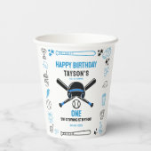 It’s Game Time Baseball 1st Birthday – Fun Kids  Pappbecher (Rückseite)