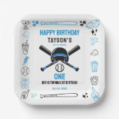 It’s Game Time Baseball 1st Birthday – Fun Kids  Pappteller (Vorderseite)