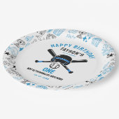 It’s Game Time Baseball 1st Birthday – Fun Kids  Pappteller (Schrägansicht)