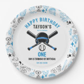 It’s Game Time Baseball 1st Birthday – Fun Kids  Pappteller (Vorderseite)