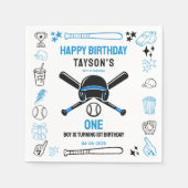 It’s Game Time Baseball 1st Birthday – Fun Kids  Serviette (Vorderseite)