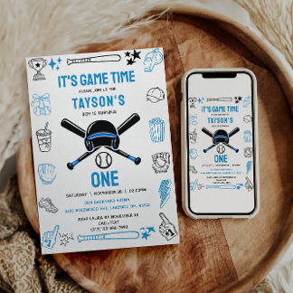 It’s Game Time Baseball 1st Birthday – Fun Sports  Einladung
