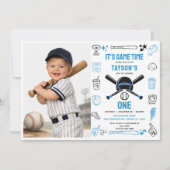 It’s Game Time Baseball 1st Birthday – Fun Sports  Einladung (Vorderseite)