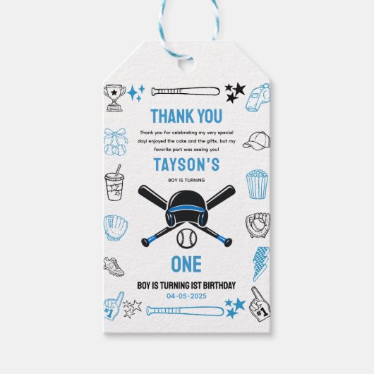 It’s Game Time Baseball 1st Birthday Geschenkanhänger (Vorderseite)