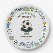 It’s Game Time football 1st Birthday – Fun Kids  Pappteller (Vorderseite)