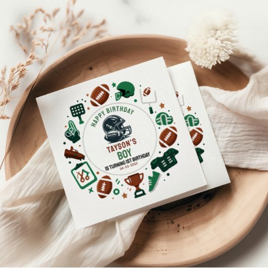 It’s Game Time Football 1st Birthday – Fun Kids  Serviette