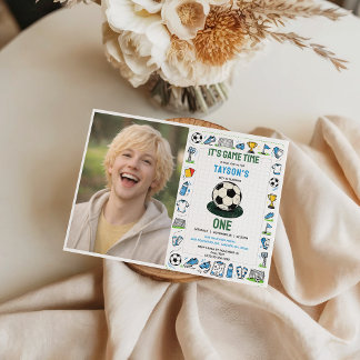 It’s Game Time Football 1st Birthday photo Einladung