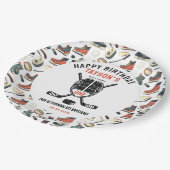It’s Game Time Hockey 1st Birthday Party Pappteller (Schrägansicht)
