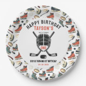 It’s Game Time Hockey 1st Birthday Party Pappteller (Vorderseite)