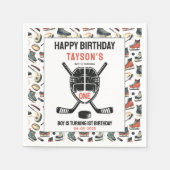 It’s Game Time Hockey 1st Birthday Party Serviette (Vorderseite)